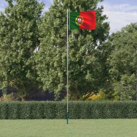 Steag portugalia și stâlp din aluminiu, 6,23 m