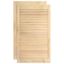 Uși lamelare, 2 buc., 99,3x49,4 cm, lemn masiv de pin, 2 image