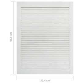 Uși lamelare, 2 buc., alb, 61,5x39,4 cm, lemn masiv de pin, 7 image