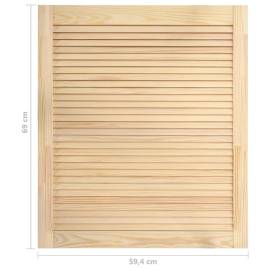 Uși lamelare, 4 buc., 69x59,4 cm, lemn masiv de pin, 7 image