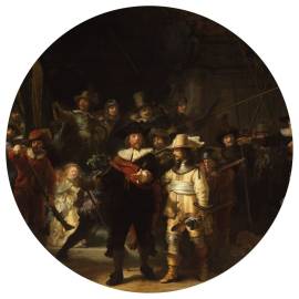 Wallart tapet în formă de cerc „the night watch”, 190 cm, 2 image