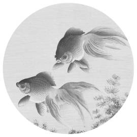 Wallart tapet în formă de cerc „two goldfish”, 190 cm, 2 image