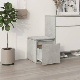 Cutie cu sertar, gri beton, 40,5x40x40 cm, lemn compozit, 3 image