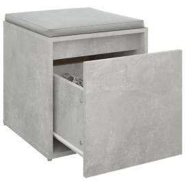 Cutie cu sertar, gri beton, 40,5x40x40 cm, lemn compozit, 5 image