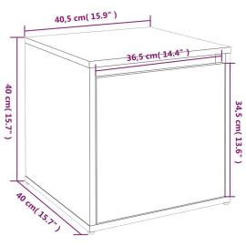 Cutie cu sertar, gri beton, 40,5x40x40 cm, lemn compozit, 9 image
