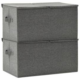 Cutii de depozitare 2 buc. antracit 50x30x25 cm material textil, 4 image