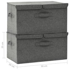 Cutii de depozitare 2 buc. antracit 50x30x25 cm material textil, 11 image