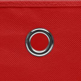 Cutii de depozitare cu capac, 10 buc., roșu, 28x28x28 cm, 6 image
