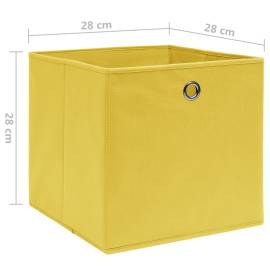 Cutii depozitare, 10 buc., galben, 28x28x28cm, material nețesut, 5 image