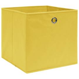 Cutii depozitare, 10 buc., galben, 28x28x28cm, material nețesut, 2 image