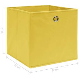 Cutii depozitare, 10 buc., galben, 32x32x32 cm, textil, 5 image