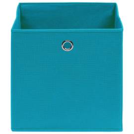 Cutii depozitare, 4 buc., bleu, 28x28x28 cm, textil nețesut, 3 image
