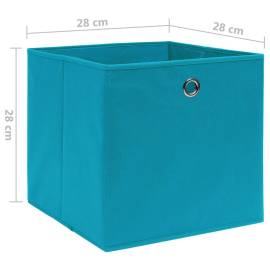 Cutii depozitare, 4 buc., bleu, 28x28x28 cm, textil nețesut, 5 image