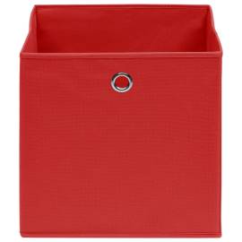Cutii depozitare, 4 buc, textil, 32x32x32 cm, roșu, 3 image