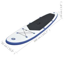 Set placă stand up paddle sup surf gonflabilă, albastru și alb, 8 image