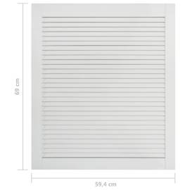 Ușă lamelară, alb, 69x59,4 cm, lemn masiv de pin, 6 image