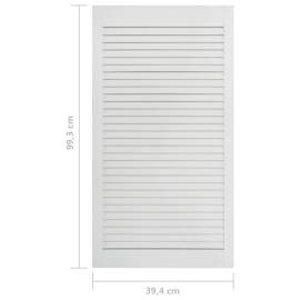 Uși lamelare, 2 buc., alb, 99,3x39,4 cm, lemn masiv de pin, 7 image