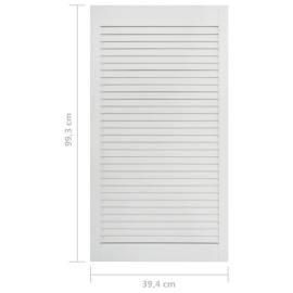 Uși lamelare, 4 buc., alb, 99,3x39,4 cm, lemn masiv de pin, 7 image