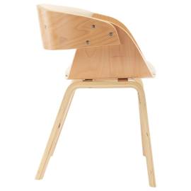 Scaun de bucătărie, crem, lemn curbat și piele ecologică, 4 image
