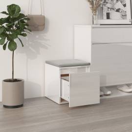 Cutie cu sertar, alb extralucios, 40,5x40x40 cm, lemn compozit, 3 image
