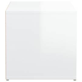Cutie cu sertar, alb extralucios, 40,5x40x40 cm, lemn compozit, 8 image