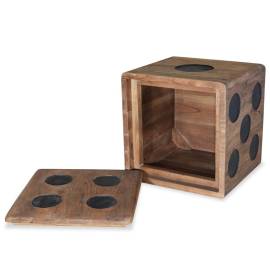 Cutie de depozitare mindi lemn 40x40x40 cm, design tip zar, 4 image