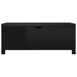 Cutie depozitare cu pernă, negru extralucios,105x40x45 cm, lemn, 5 image