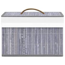 Cutii de depozitare, 4 buc., gri, bambus, 6 image