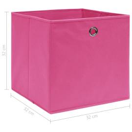 Cutii depozitare, 10 buc., roz, 32x32x32 cm, textil, 5 image