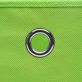 Cutii depozitare, 10 buc., verde, 32x32x32 cm, textil, 4 image