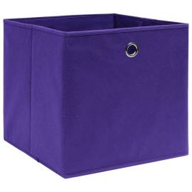 Cutii depozitare, 10 buc., violet, 32x32x32 cm, textil, 2 image