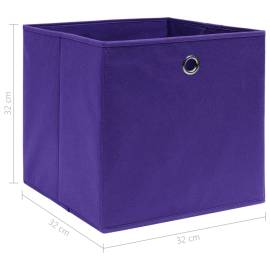 Cutii depozitare, 10 buc., violet, 32x32x32 cm, textil, 5 image