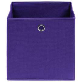 Cutii depozitare, 10 buc., violet, 32x32x32 cm, textil, 3 image