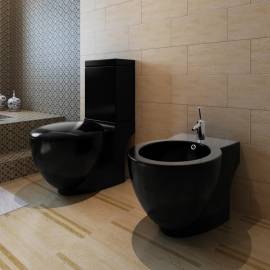 Set de toaletă & bideu, negru, ceramică, 2 image