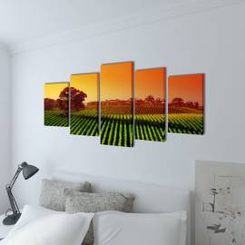 Set tablouri din pânză cu imprimeu câmpuri 100 x 50 cm, 2 image