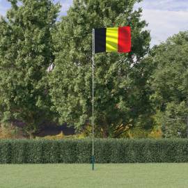 Steag belgia și stâlp din aluminiu, 5,55 m