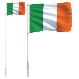 Steag irlanda și stâlp din aluminiu, 5,55 m, 2 image
