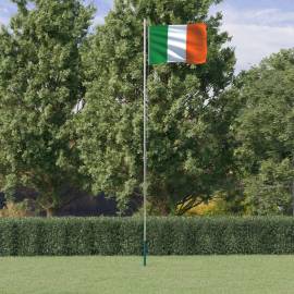 Steag irlanda și stâlp din aluminiu, 6,23 m