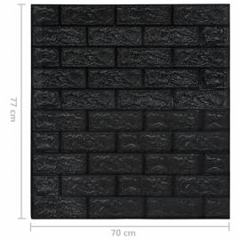 Tapet de perete autocolant, model cărămizi 3d, 40 buc., negru, 7 image