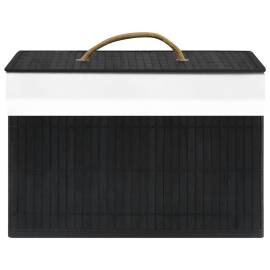 Cutii de depozitare, 4 buc., negru, bambus, 6 image