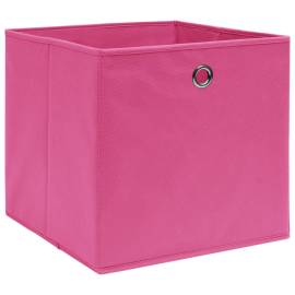 Cutii depozitare, 4 buc., roz, 32x32x32 cm, textil, 2 image