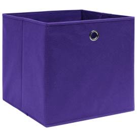 Cutii depozitare, 4 buc., violet, 32x32x32 cm, textil, 2 image