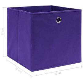 Cutii depozitare, 4 buc., violet, 32x32x32 cm, textil, 5 image