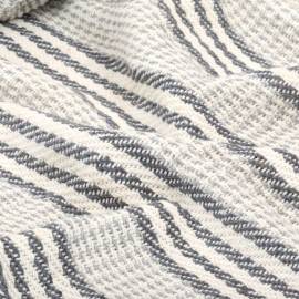 Pătură decorativă cu dungi, bumbac, 160 x 210 cm, gri și alb, 5 image