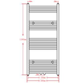Radiator port-prosop încălzire baie, curbat, 500 x 1160 mm, negru, 9 image