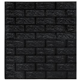 Tapet de perete autocolant 3d, 20 buc., negru, 3 image