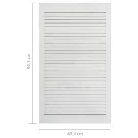 Uși lamelare, 2 buc.,alb, 99,3x49,4 cm, lemn masiv de pin, 7 image