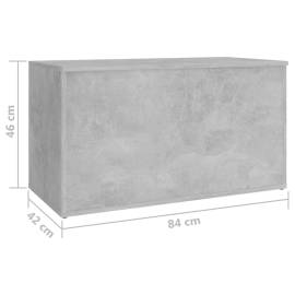 Cufăr de depozitare, gri beton, 84x42x46 cm, lemn compozit, 9 image
