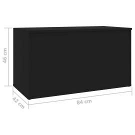 Cufăr de depozitare, negru, 84x42x46 cm, lemn compozit, 9 image