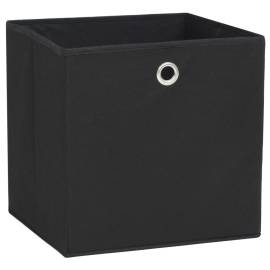 Cutii de depozitare, 10 buc. negru 32x32x32 cm material nețesut, 4 image